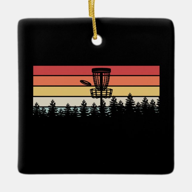 Disc Golf Retro Ceramic Ornament (Front)