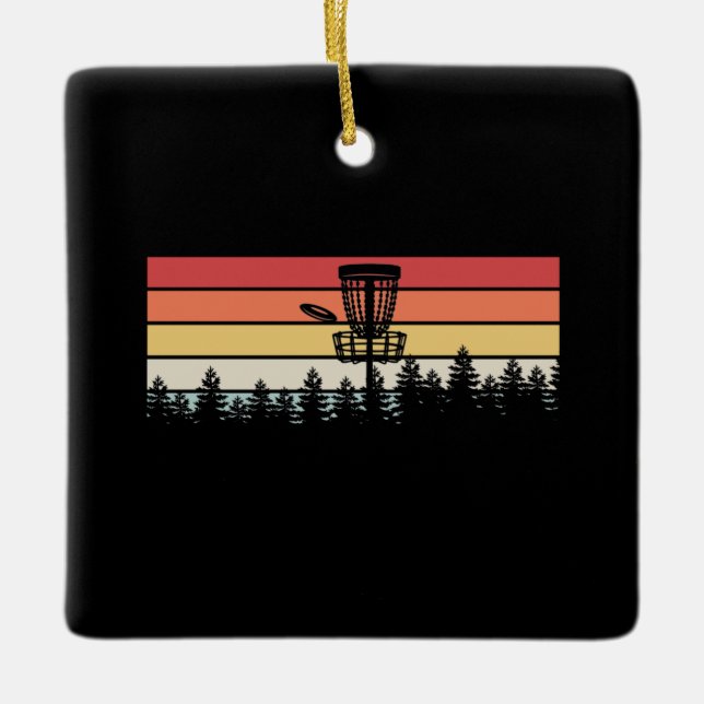 Disc Golf Retro Ceramic Ornament (Front)