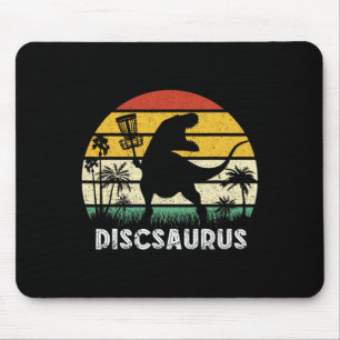 Disc Golf Retro Dinosaur Disc Golf Player Frolf Fl Mouse Pad