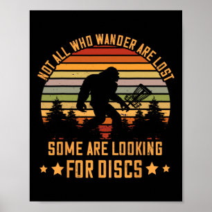 Disc Golf Retro Gorilla Frisbee Golf Some Are Look Poster