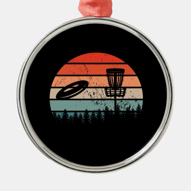 Disc Golf Retro Metal Tree Decoration (Front)