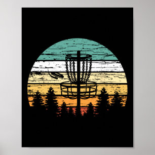 Disc Golf Retro Shirt, Sunset Vintage Frisbee Golf Poster