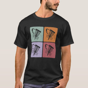 Disc Golf Retro Sunset 4 Square Frisbee Golf III T-Shirt