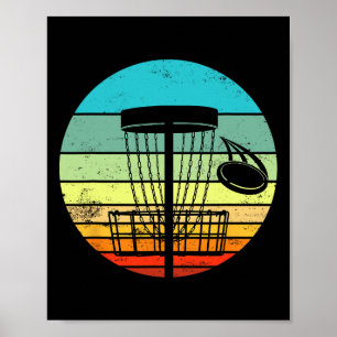 Disc Golf Retro Sunset Vintage Frisbee Golf Poster