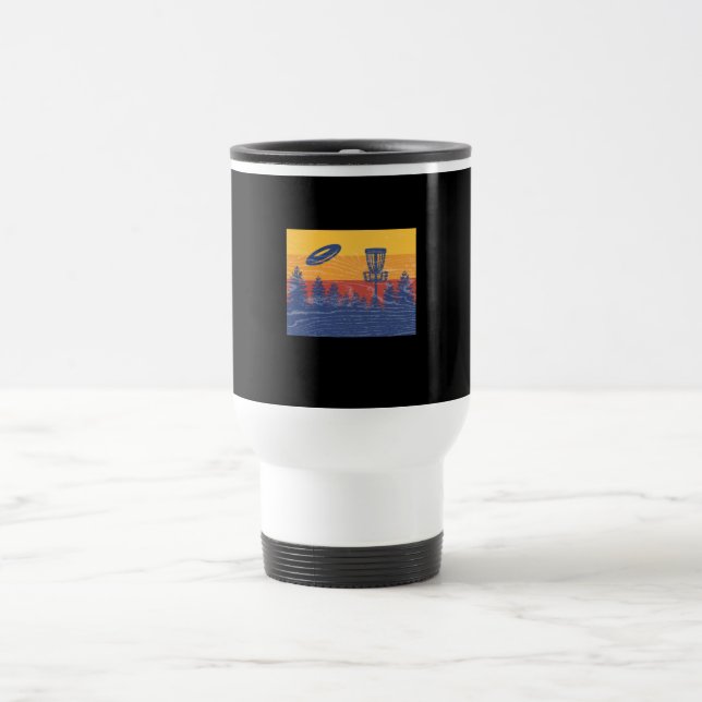 Disc Golf Retro Travel Mug (Center)