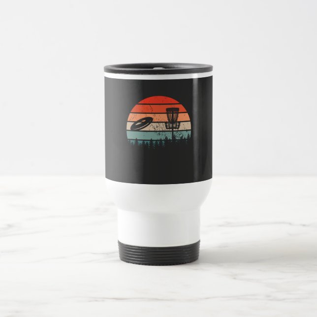 Disc Golf Retro  Travel Mug (Center)