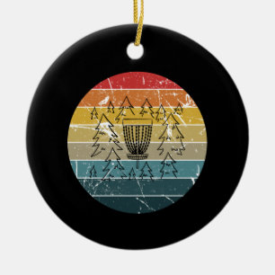 Disc Golf Retro Vintage Ceramic Tree Decoration