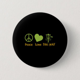Disc Golf Retro Vintage Men Women, True Peace Love 6 Cm Round Badge