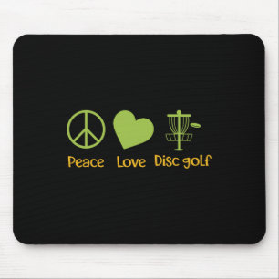 Disc Golf Retro Vintage Men Women, True Peace Love Mouse Pad