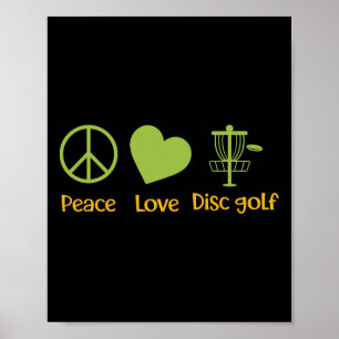 Disc Golf Retro Vintage Men Women, True Peace Love Poster