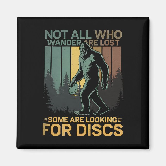 Disc Golf Sasquatch Bigfoot Disc Golfer Funny Disc Magnet (Front)