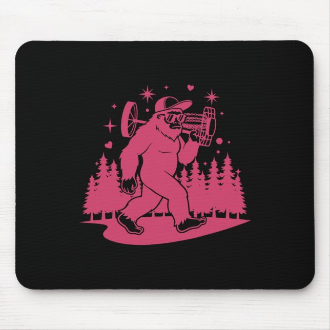 Disc Golf Sasquatch Funny Disc Golfer Forest  Mouse Pad (Front)