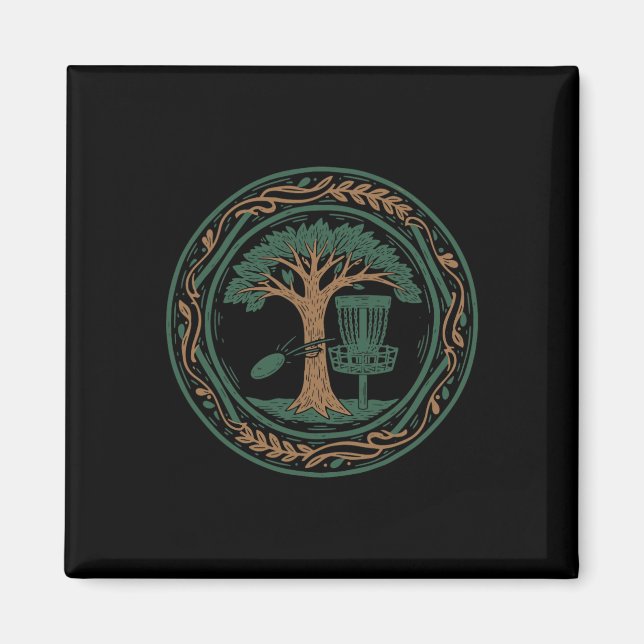 Disc Golf Scene Flying Disc Tree Disc Golf Sket  Magnet (Front)