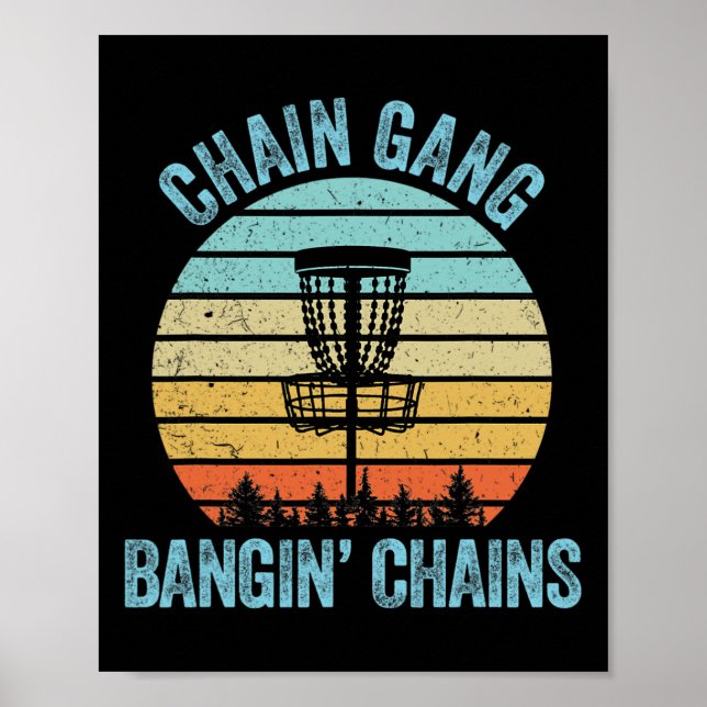 Disc Golf Shirt Funny Chain Retro Disc Golf Gift  Poster (Front)
