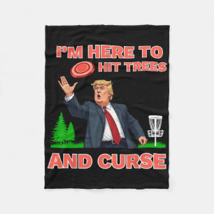 Disc Golf Shirt Funny Hit Trees And Curse Retro Di Fleece Blanket