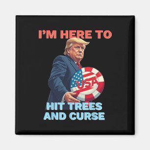 Disc Golf Shirt Funny Hit Trees And Curse Retro Di Magnet
