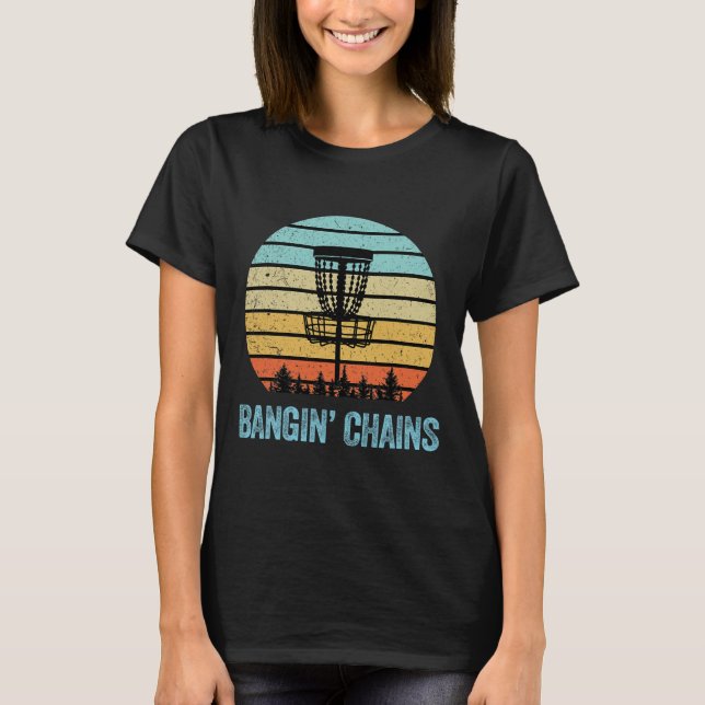 Disc Golf Shirt Funny Nging Chains Retro Disc Golf (Front)