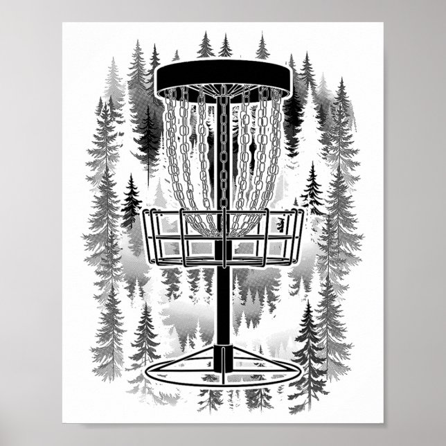 Disc Golf Sket Forest Course Funny Woods Golfer Tr Poster (Front)