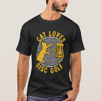 Disc Golf Sport Frisbee Cat Player Flying Disc Bas T-Shirt