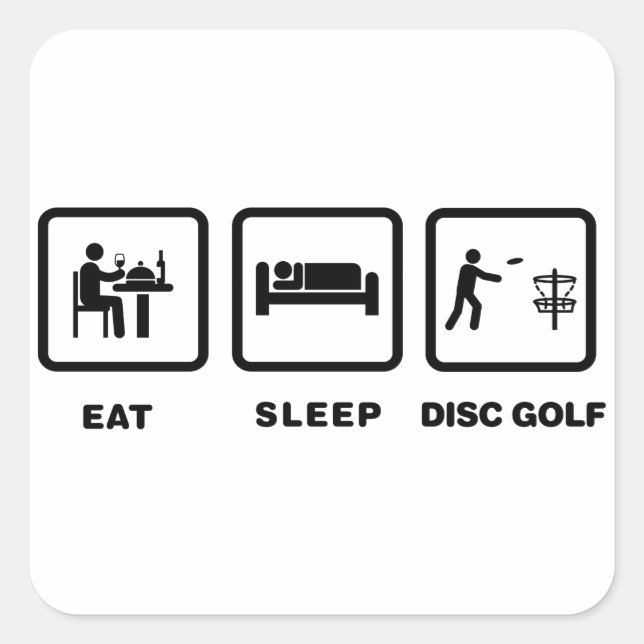 Disc Golf Square Sticker (Front)
