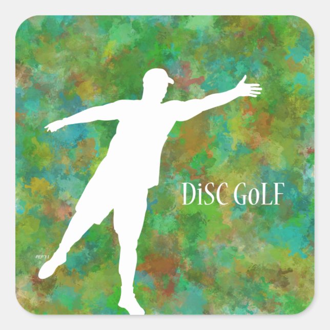 Disc Golf Square Sticker (Front)