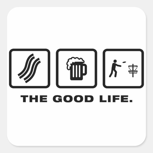 Disc Golf Square Sticker (Front)