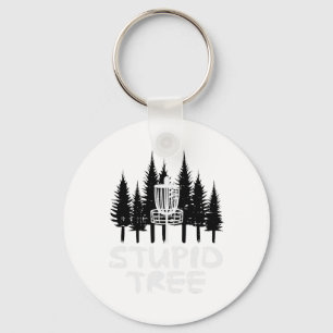 Disc Golf Stupid Tree Funny Frisbee Golfer Frolf M Key Ring