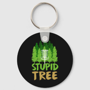 Disc Golf Stupid Trees Retro Frisbee Funny Sports  Key Ring