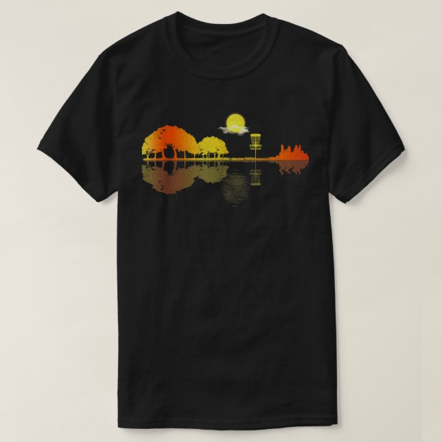 Disc Golf Sunset Guitar Guitarist Player Golfing G T-Shirt (Design Front)