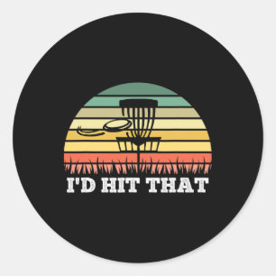 Disc Golf Tee For Men Women Funny Frisbee Golf Classic Round Sticker
