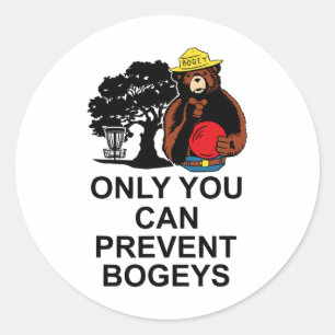 Disc Golf Tees Only You Can Prevent Bogeys Disc Go Classic Round Sticker