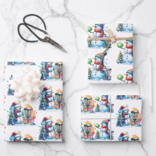 Disc Golf Themed Christmas Wrapping Paper Sheet
