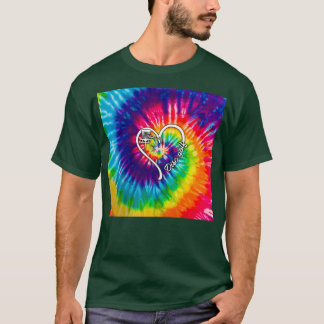 Disc Golf Tie Dye Heart T-Shirt