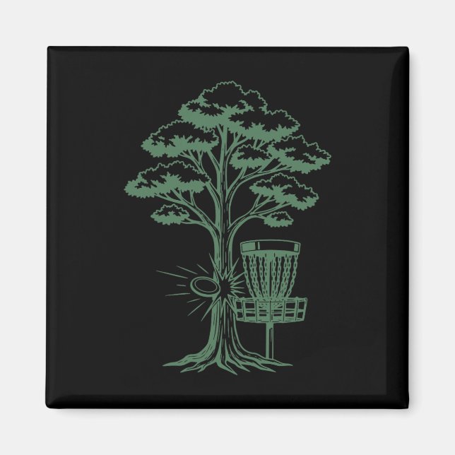 Disc Golf Tree Hit Flying Disc Sket Scene  Magnet (Front)