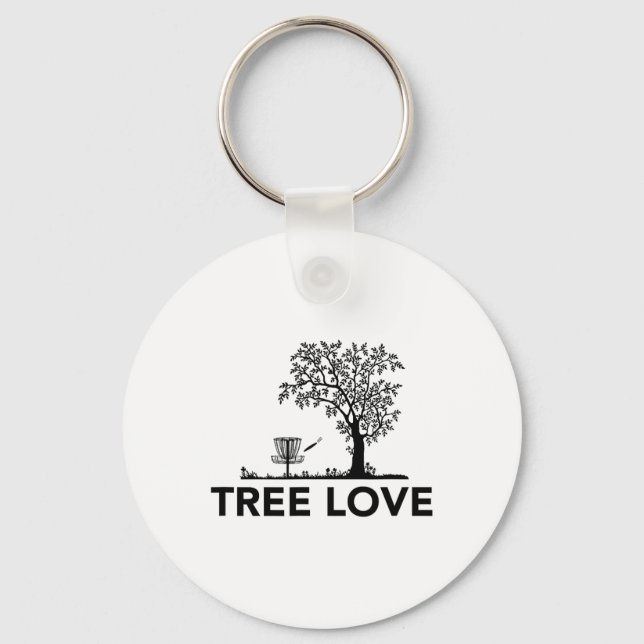 Disc Golf Tree Love  Key Ring (Front)