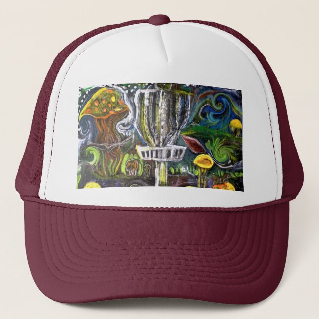disc golf trip hat .. artwasteland studios (Front)
