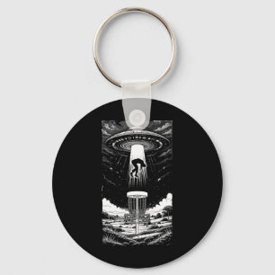 Disc Golf Ufo Funny Flying Saucer Alien Abduction Key Ring