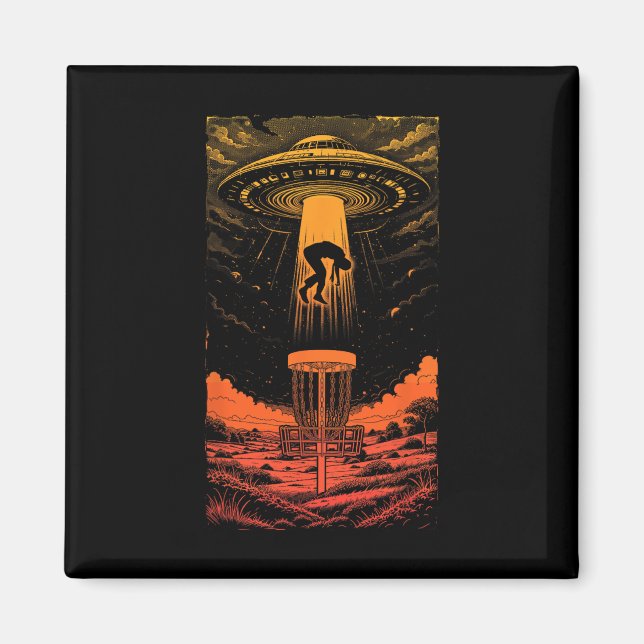 Disc Golf Ufo Funny Flying Saucer Alien Abduction  Magnet (Front)