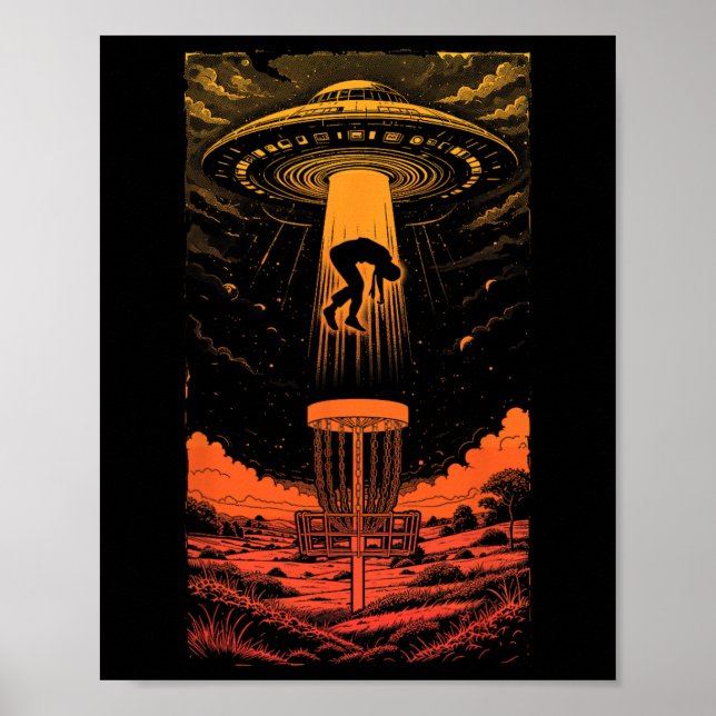 Disc Golf Ufo Funny Flying Saucer Alien Abduction  Poster (Front)
