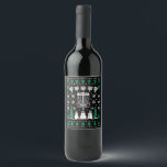 Disc Golf Ugly Christmas Sweater Pajama Gifts Wine Label<br><div class="desc">Disc Golf Ugly Christmas Sweater Pajama Gifts</div>