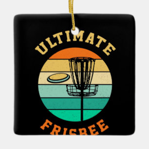 Disc Golf Ultimate Frisbee Ceramic Ornament