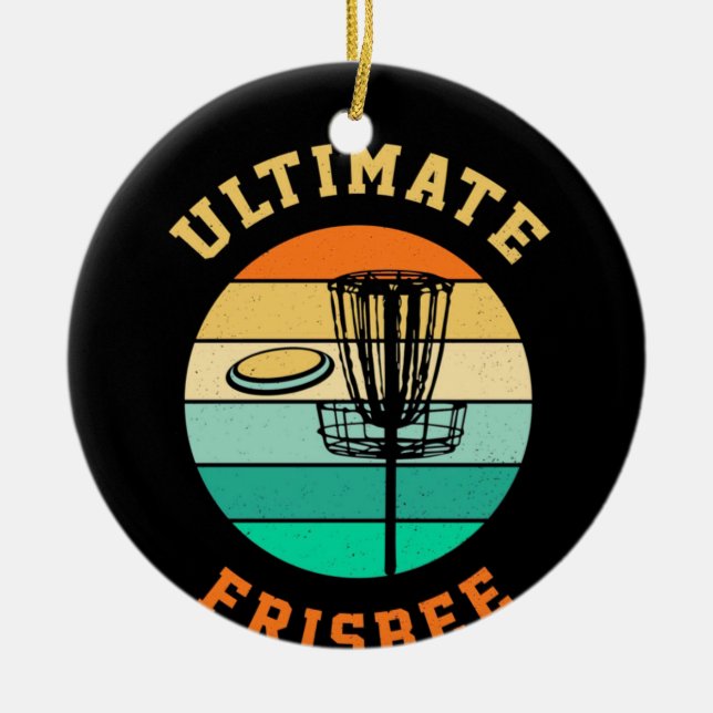 Disc Golf Ultimate Frisbee Ceramic Tree Decoration (Front)