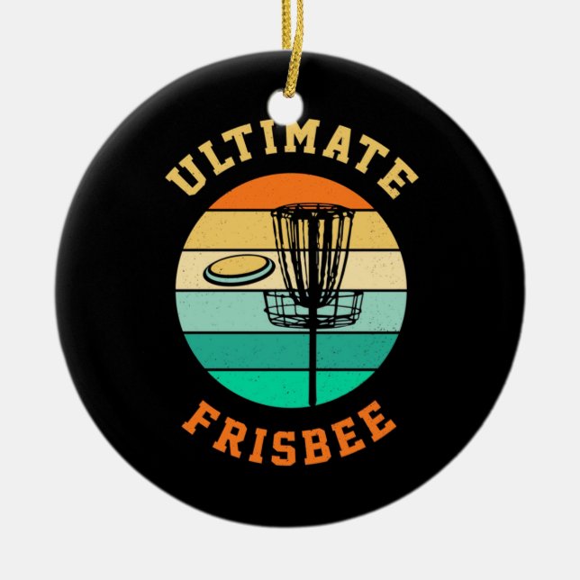 Disc Golf Ultimate Frisbee Ceramic Tree Decoration (Front)