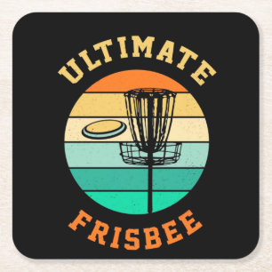 Disc Golf Ultimate Frisbee Square Paper Coaster