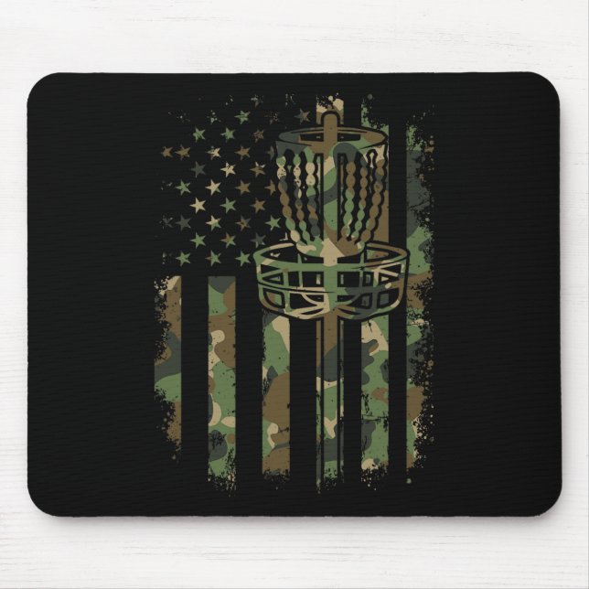 Disc Golf Us Flag Flag Disc Basket Us Flag Disc Go Mouse Pad (Front)