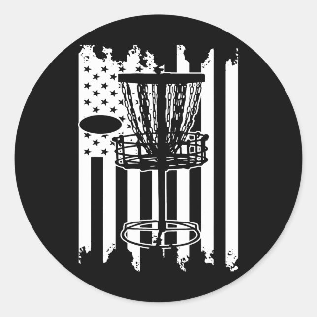 Disc Golf Usa Flag  Classic Round Sticker (Front)