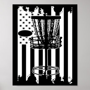 Disc Golf Usa Flag Poster