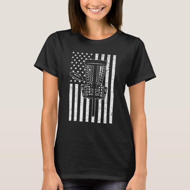 Disc Golf Usa Flag T-Shirt (Front)