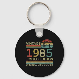 Disc Golf Vintage 1985 Birthday - Original Disc Go Key Ring