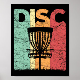 Disc Golf Vintage Frolf Retro Disc Golf Player Poster